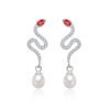 Red-Eyed Snake Pearl White Gold
