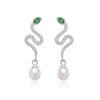 Green-Eyed Snake Pearl White Gold