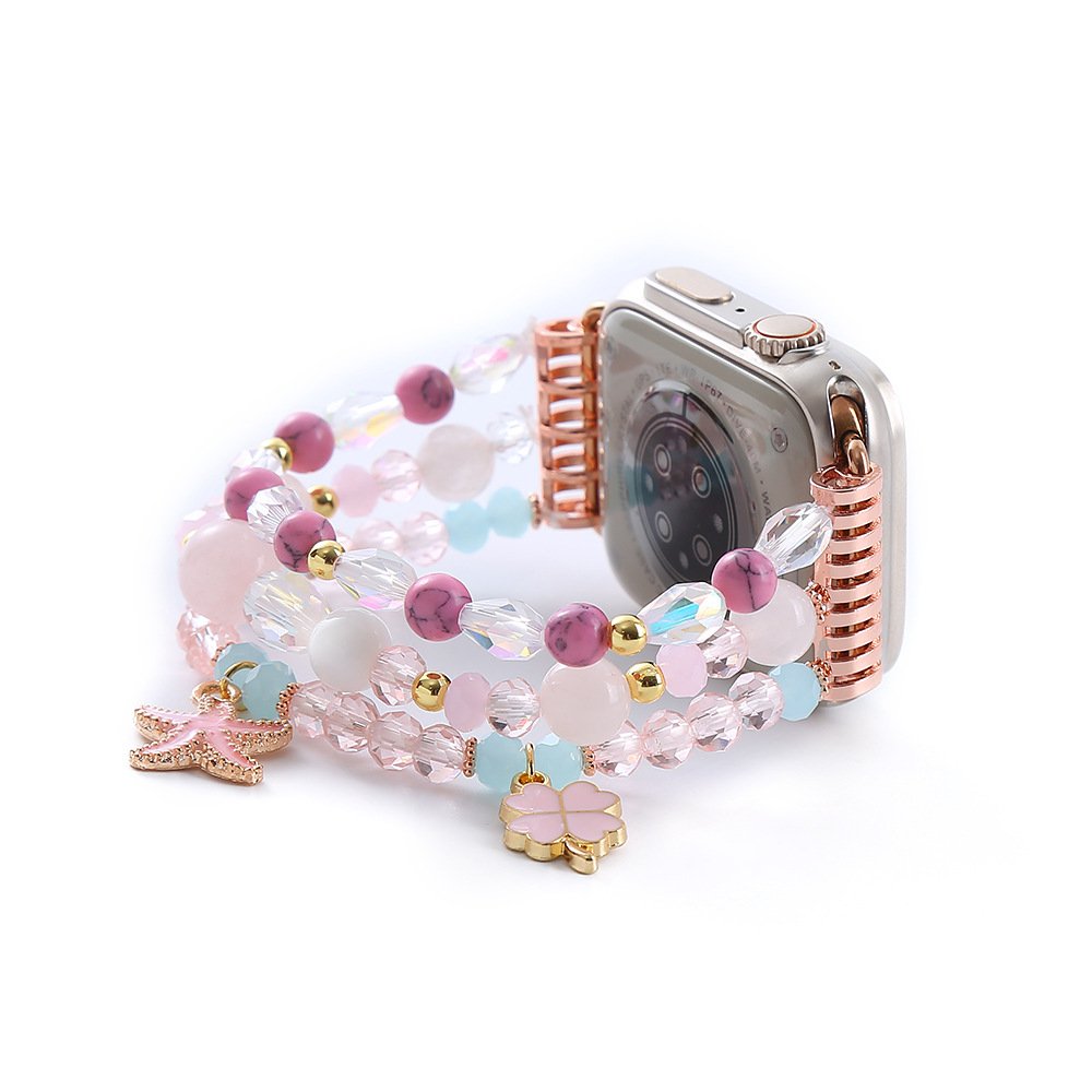 Handcrafted Crystal Starfish Pendant Stretch Apple Watch Band (5)