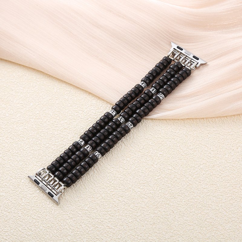 Om Mani Padme Hum Coconut Shell Beaded Apple Watch Band (4)
